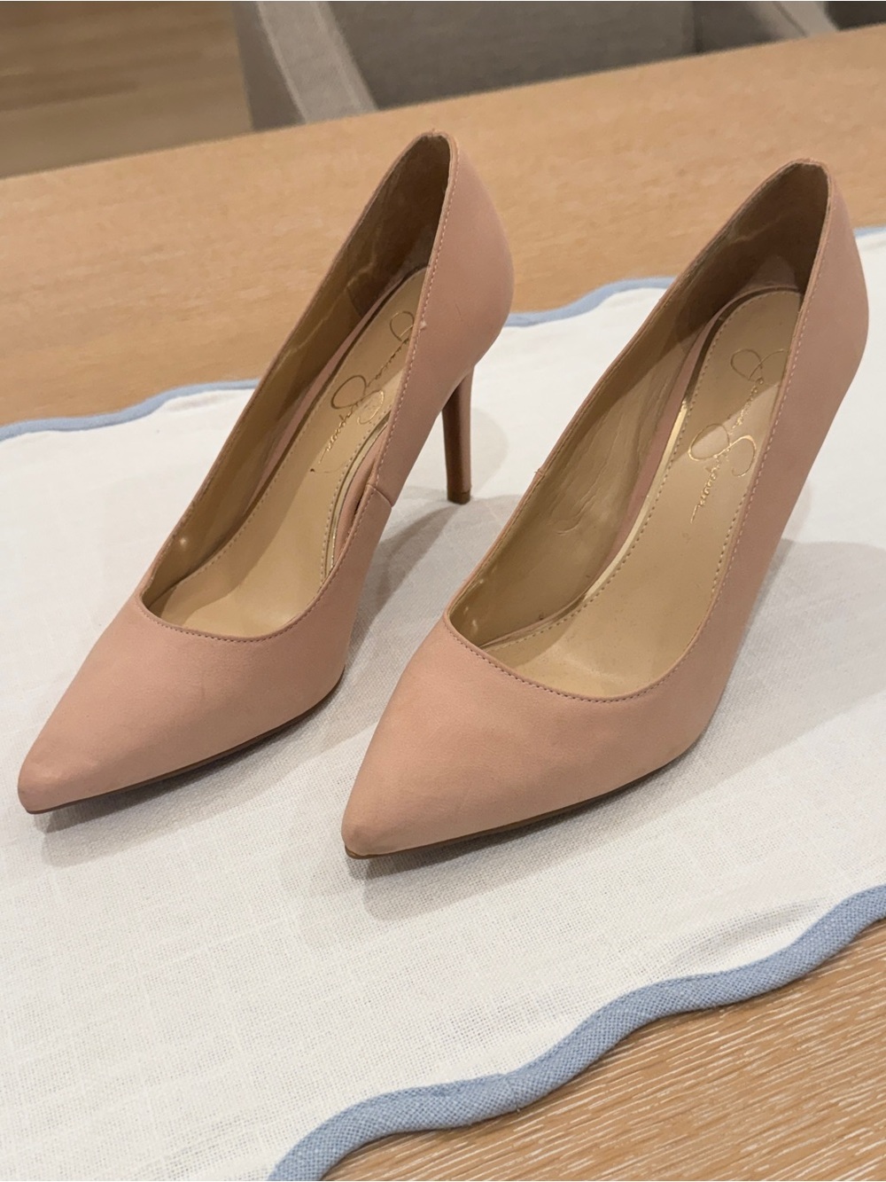 Jessica Simpson Suede Blush Pink Pointed Toe Stiletto Pumps - Size 8 1/2